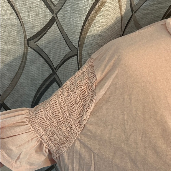 Gap Maternity Top XXL Pink Rouched Short Sleeve Women's Top - Picture 4 of 7